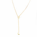 Crescent Moon Goldtone Pendant Necklace