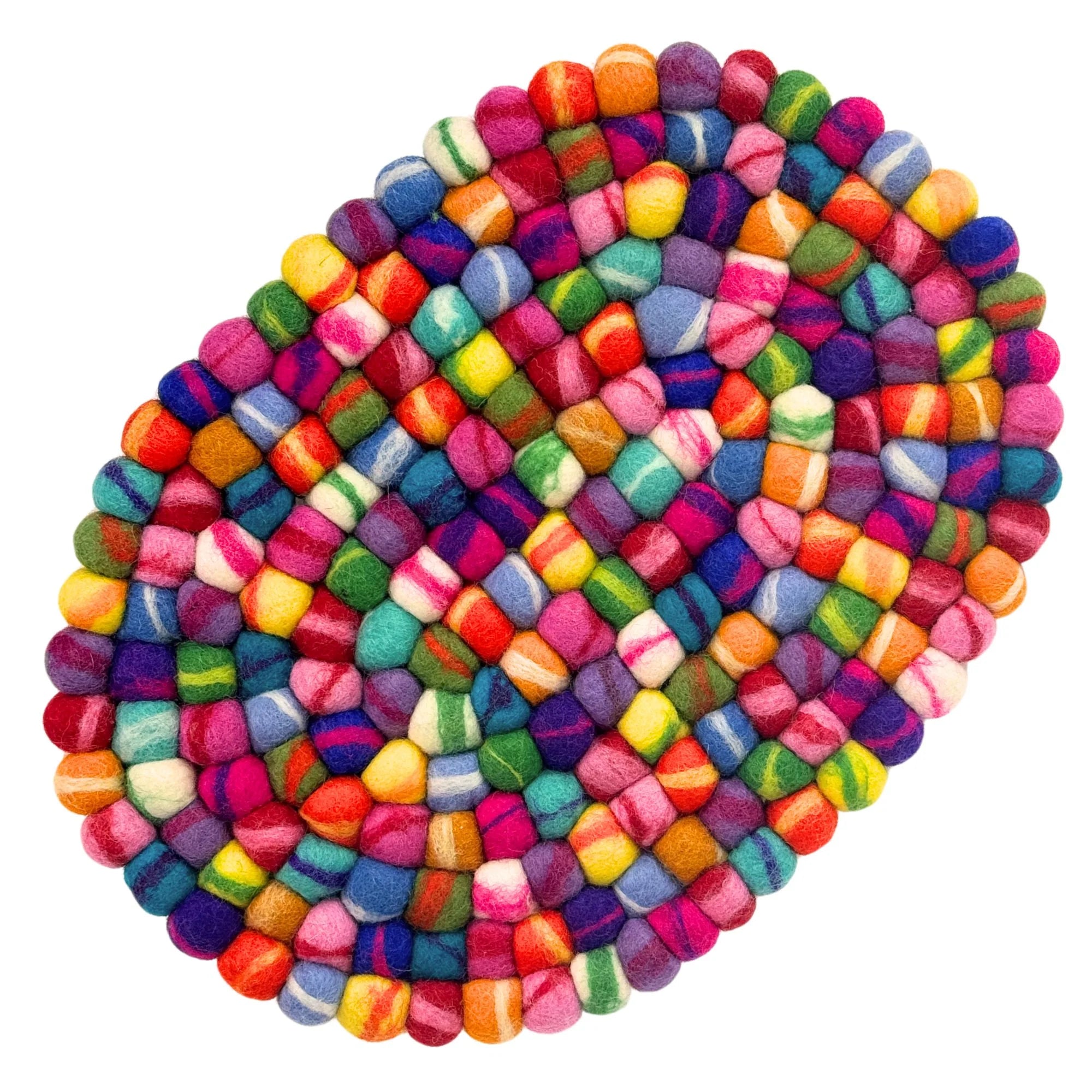 Felt Casserole Trivet, Rainbow Tie Dye