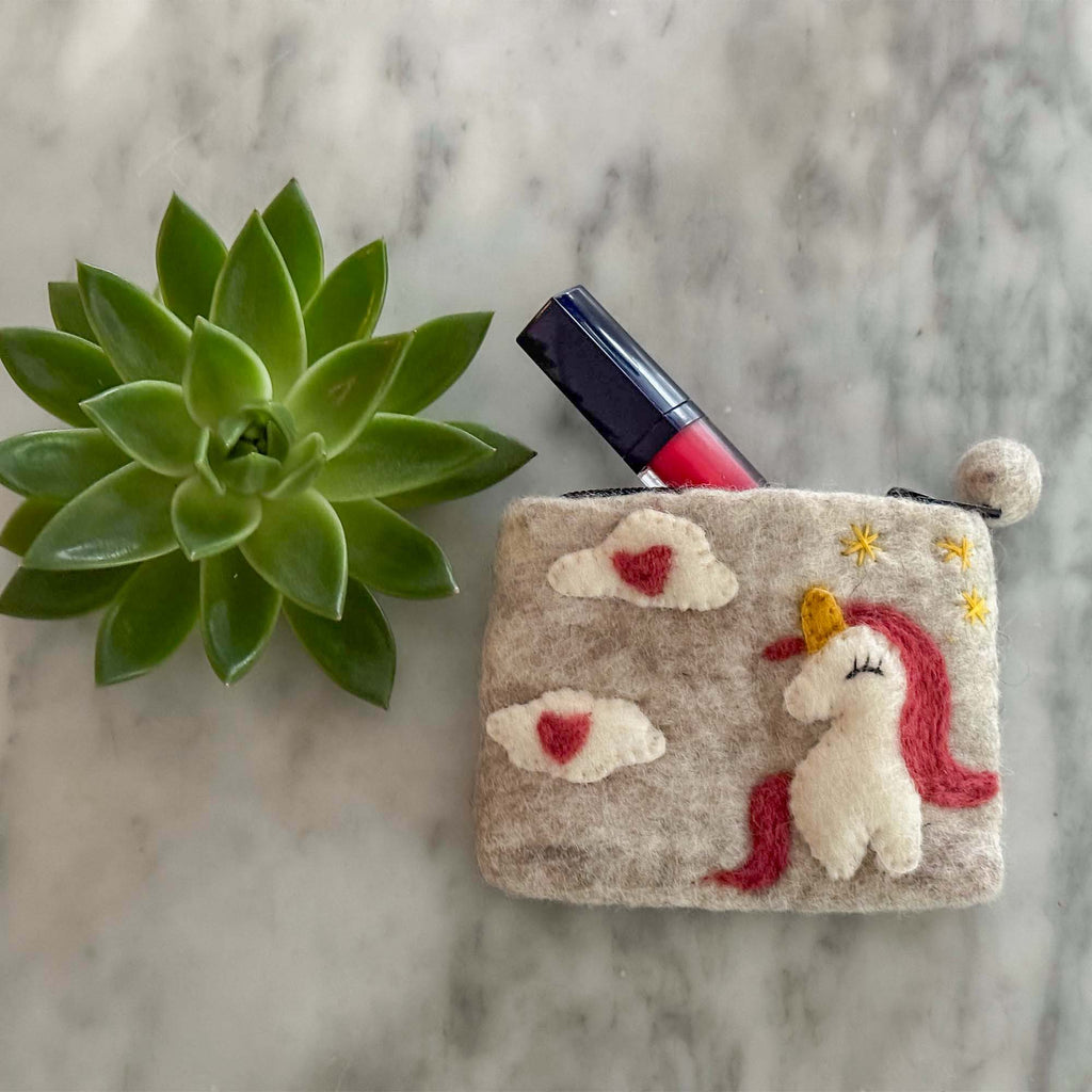Unicorn Felt Coin Purse