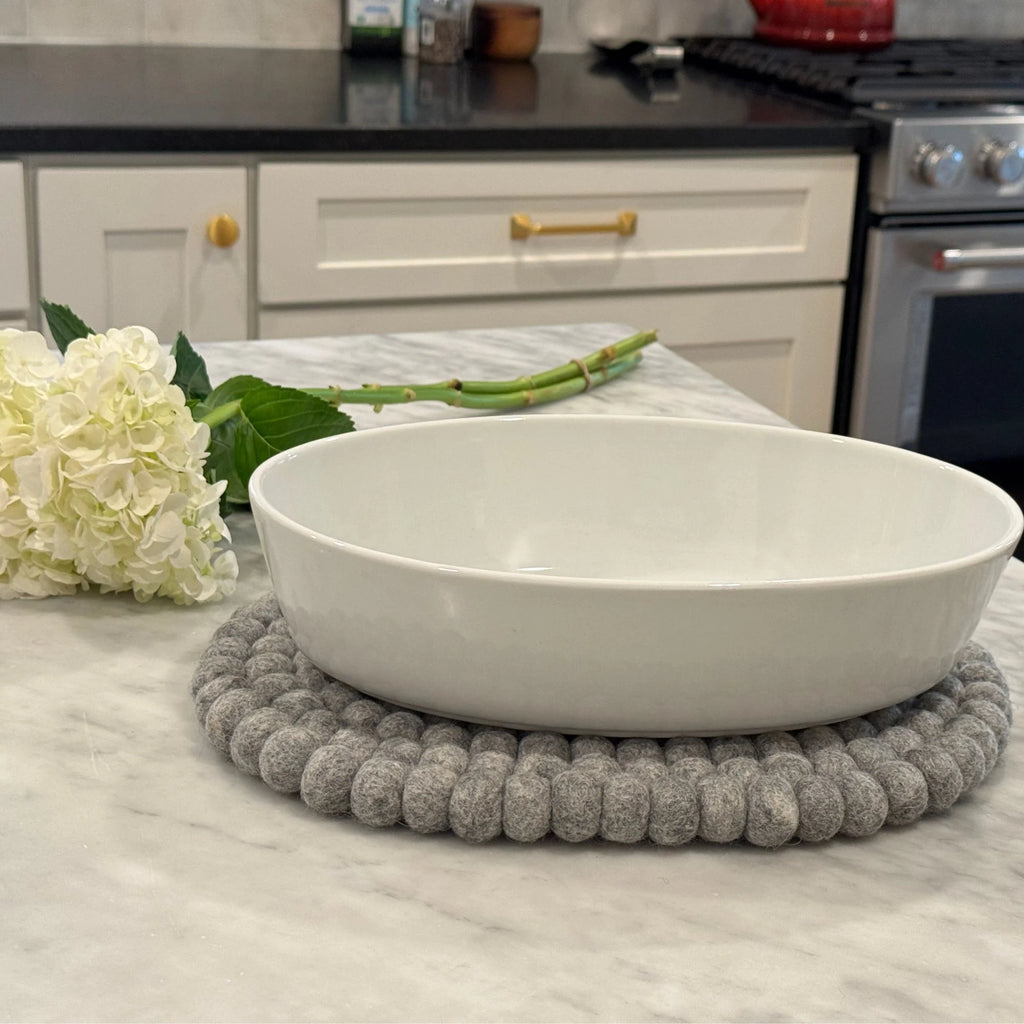 Felt Casserole Trivet, Heather grey