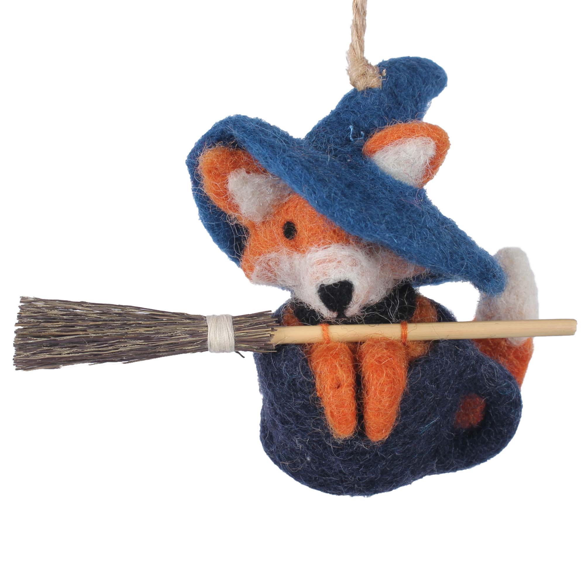 Witch Fox Coffee Cup Felt Christmas Ornament