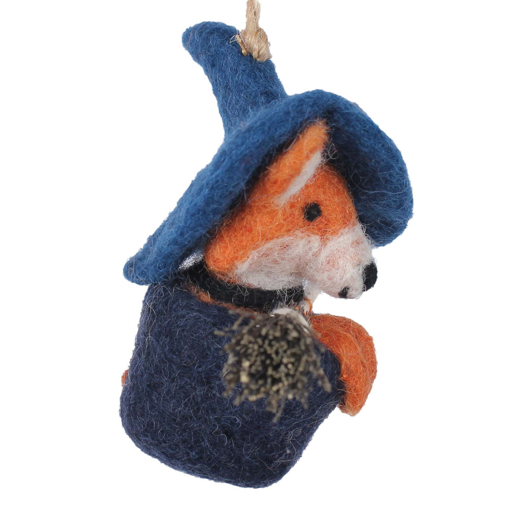 Witch Fox Coffee Cup Felt Christmas Ornament