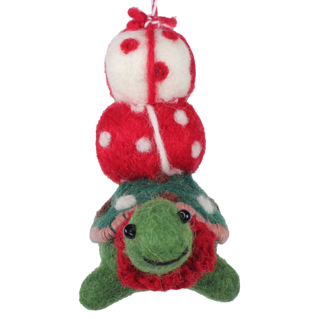 Pressie Tortoise Felt Christmas Ornament