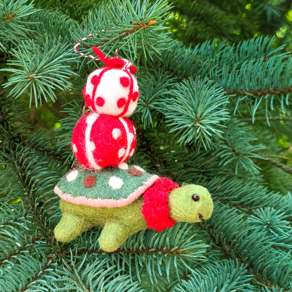 Pressie Tortoise Felt Christmas Ornament