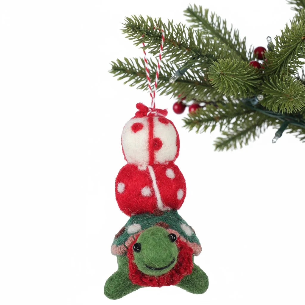 Pressie Tortoise Felt Christmas Ornament