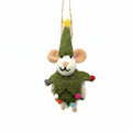 Christmas Spirit Mouse Felt Ornament