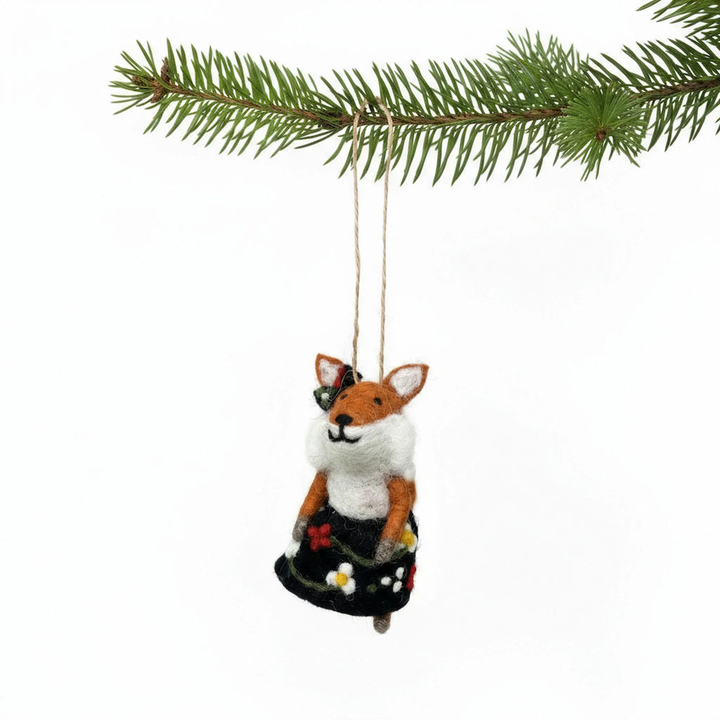 Foxy Frau Felt Ornament