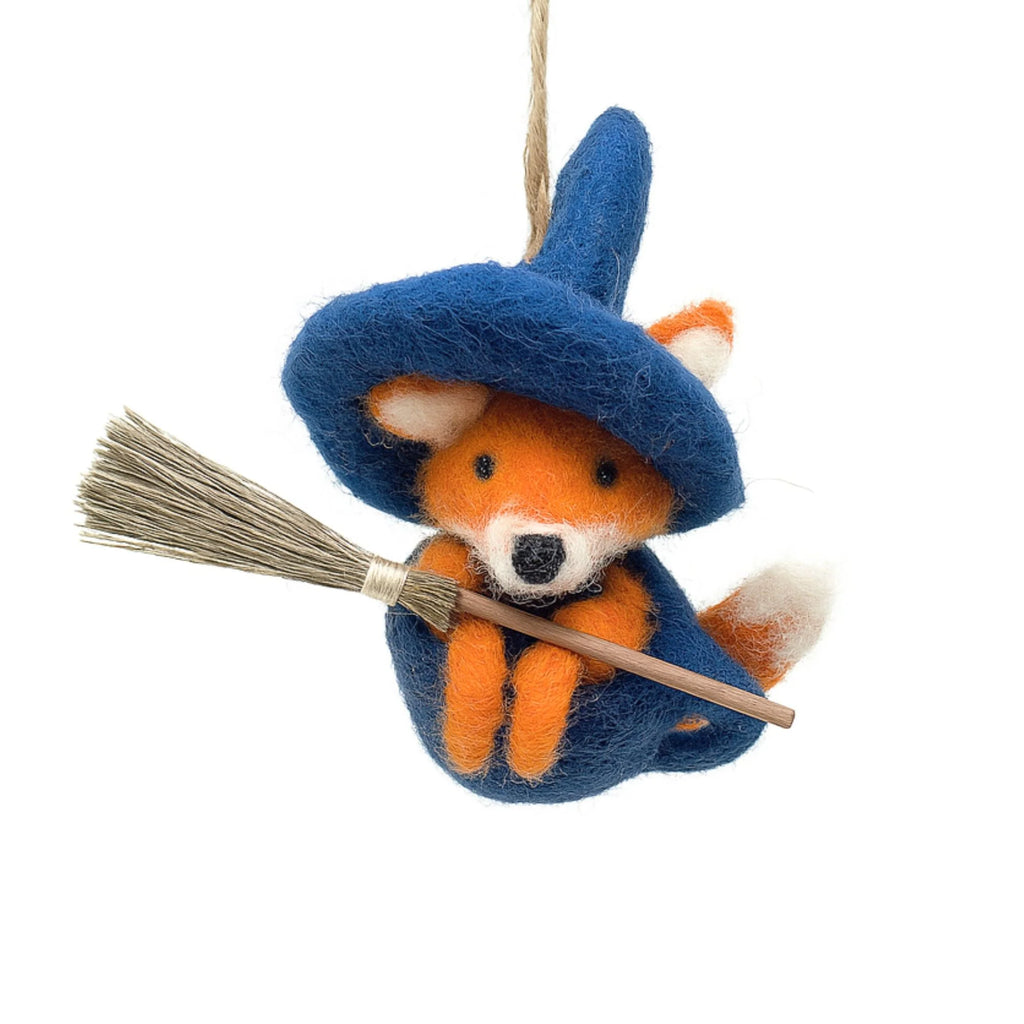 Witch Fox Coffee Cup Felt Christmas Ornament