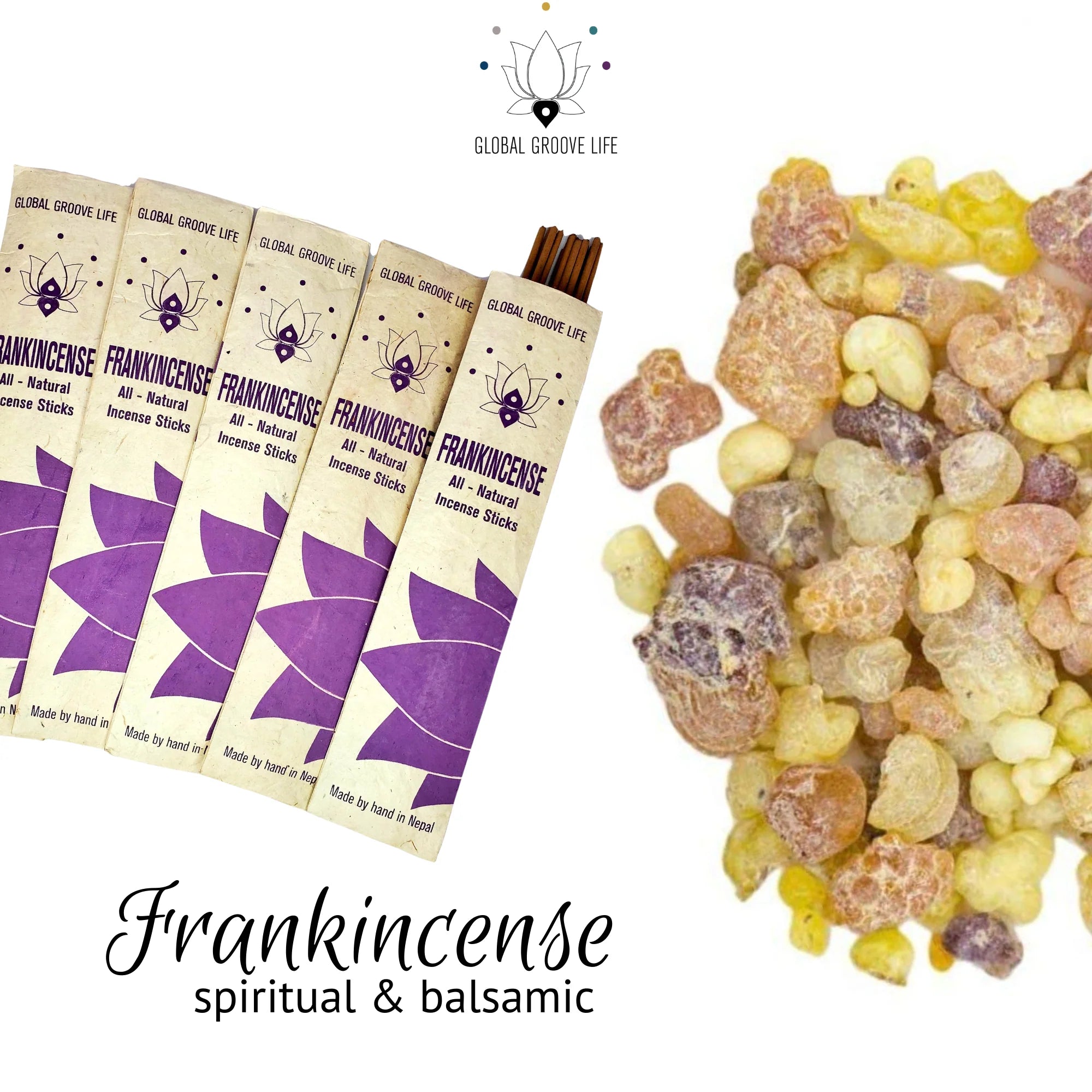 Frankincense Incense Natural Aromatic Incense Sticks – 75 Count (5 packs of 15)