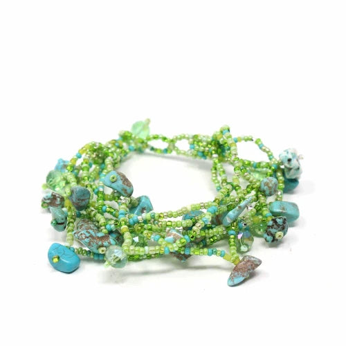 Chunky Stone Bracelet - Greens - Lucias Imports (J)