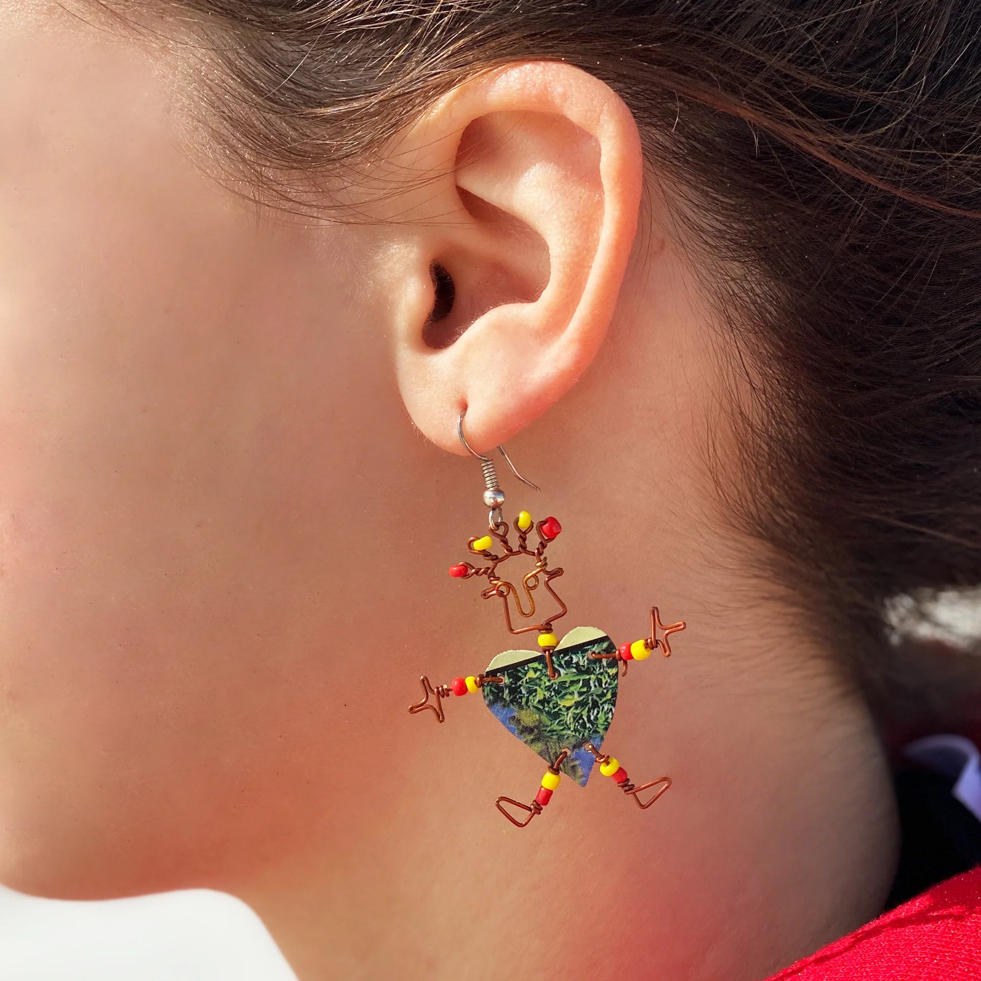 Set of 10 Dancing Heart Earrings in Various Colors - Creative Alternatives