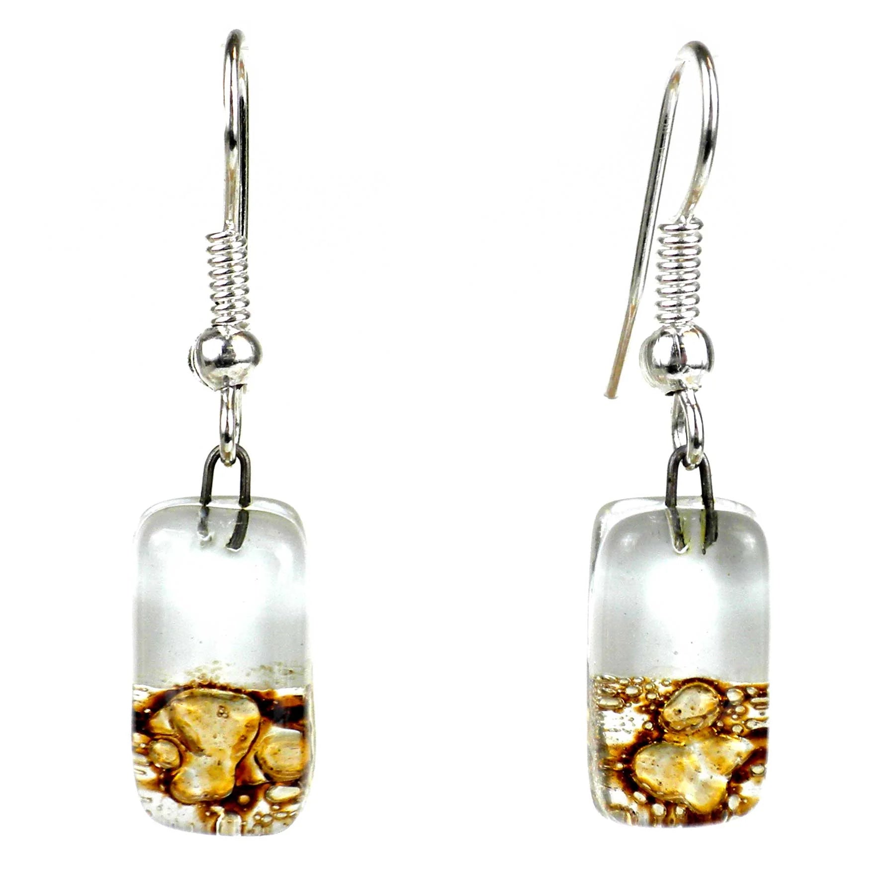 Root Beer Float Design Small Glass Earrings - Tili Glass