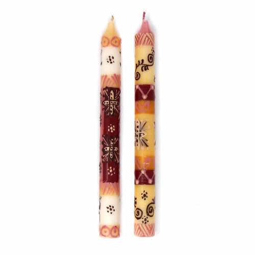 Tall Hand Painted Candles - Pair - Halisi Design - Nobunto