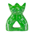 Soapstone Twin Cats - Green