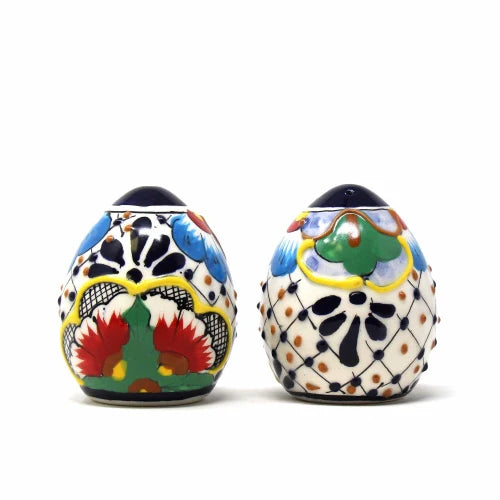 Encantada Handmade Pottery Spice Shakers, Dots & Flowers