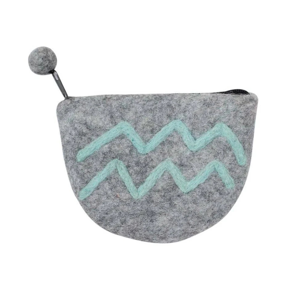 Felt Aquarius Zodiac Coin Purse - Global Groove