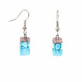 Pink and Blue Bubble Small Glass Earrings - Tili Glass