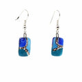 Blue Earthtones Small Glass Earrings - Tili Glass