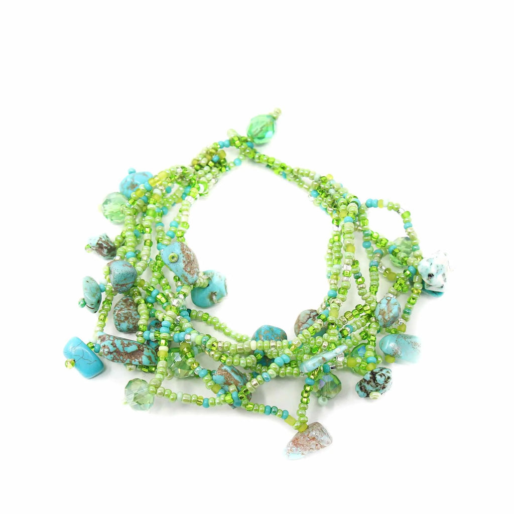 Chunky Stone Bracelet - Greens - Lucias Imports (J)