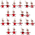 Set of 10 Dancing Heart Earrings in Red