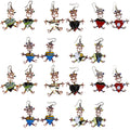 Set of 10 Dancing Heart Earrings in Various Colors - Creative Alternatives
