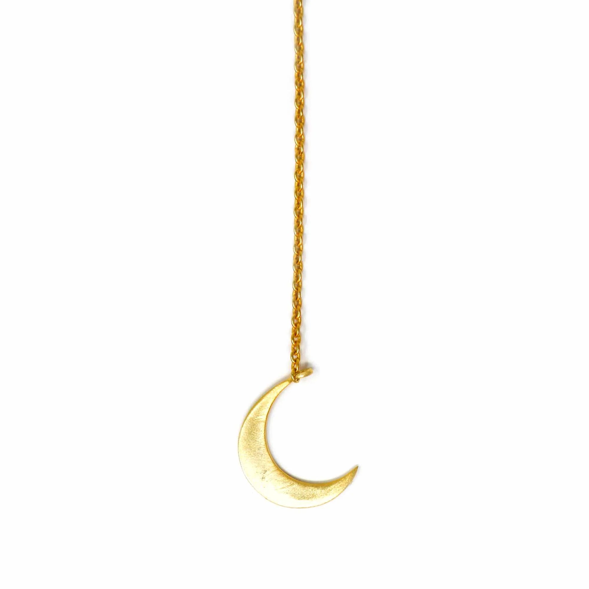 Crescent Moon Goldtone Pendant Necklace
