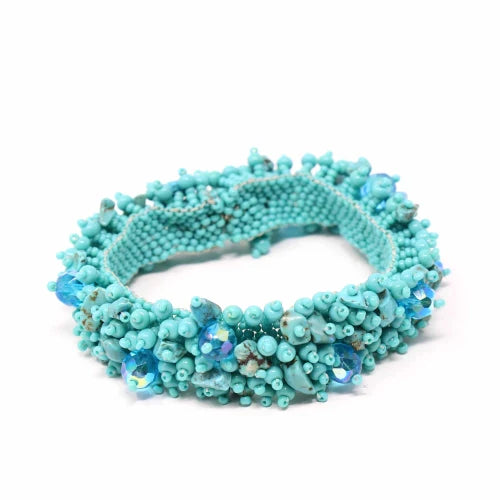 Magnetic Stone Caterpillar Bracelet Turquoise - Lucias Imports (J)