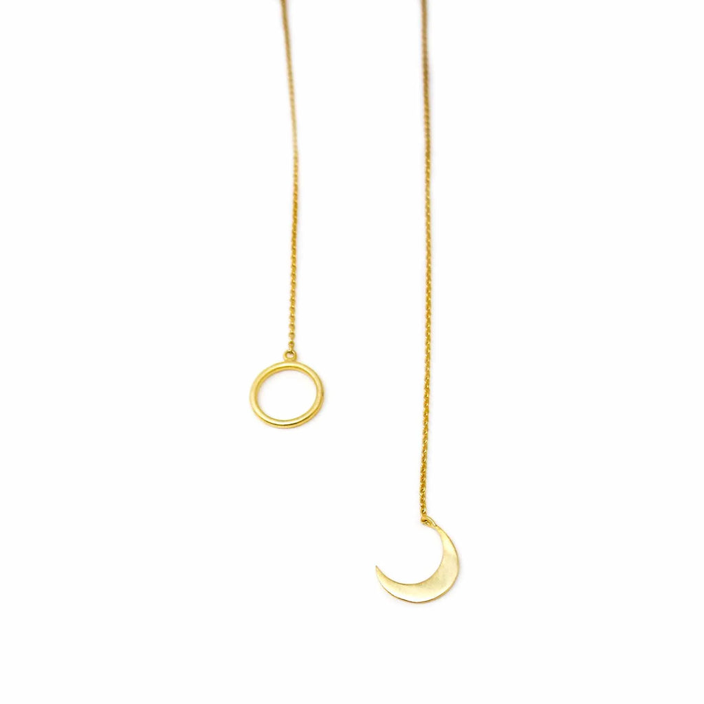 Crescent Moon Goldtone Pendant Necklace