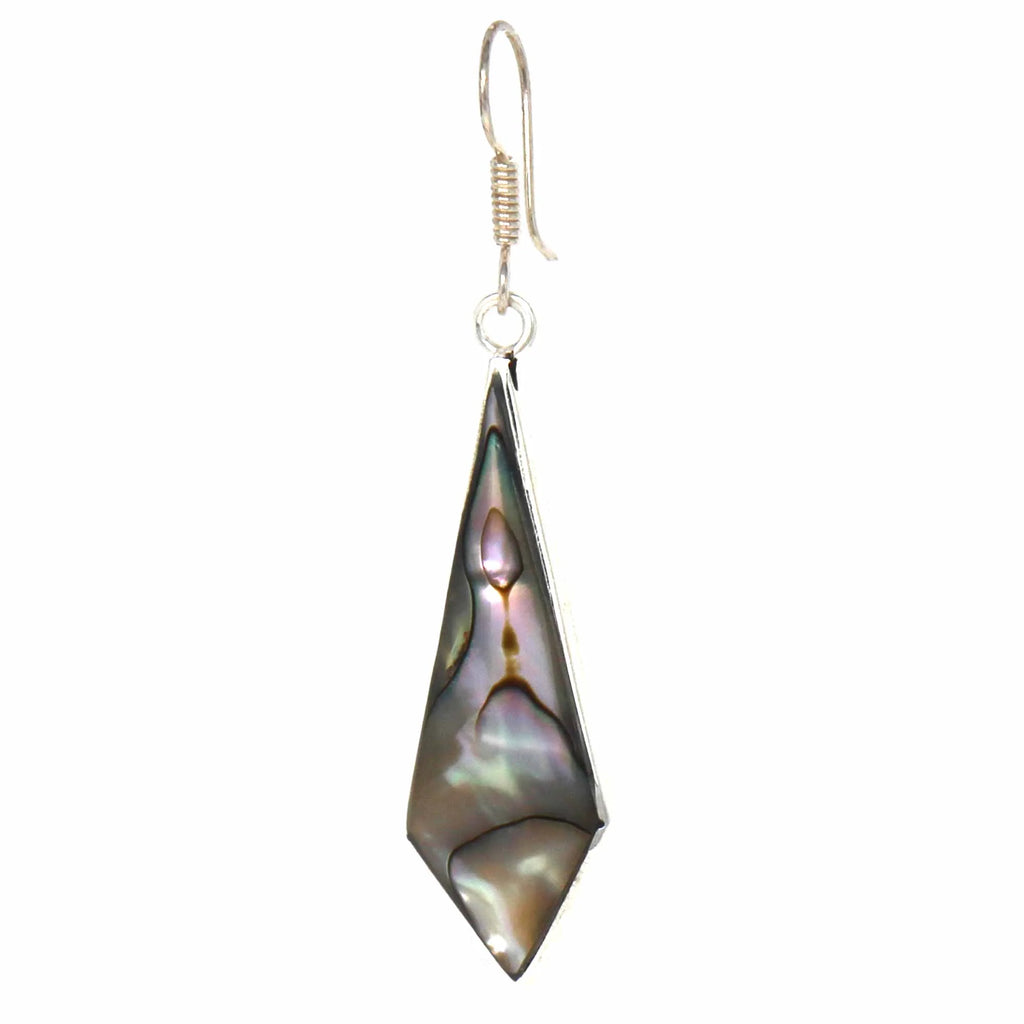 Abalone Diamond-Shaped Dangle Earrings