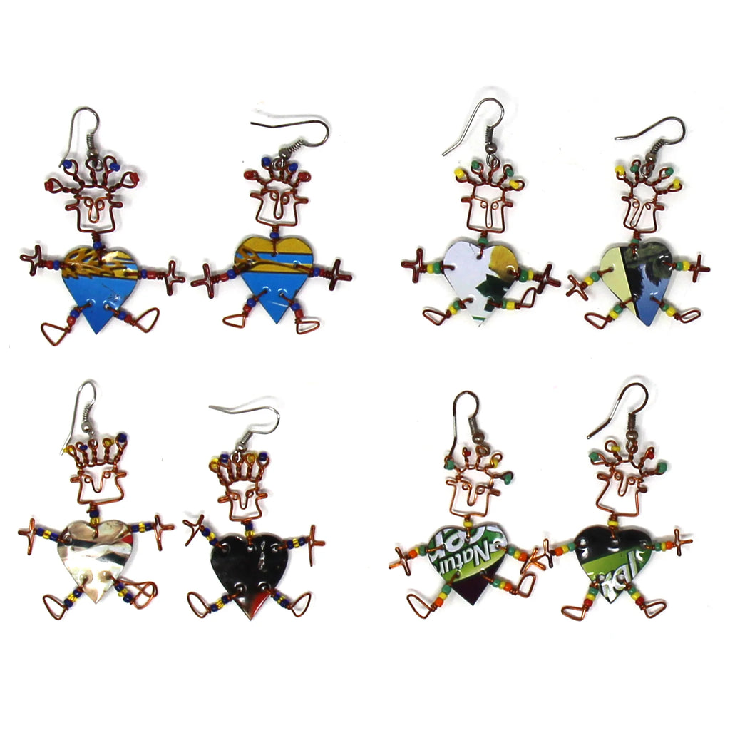 Set of 10 Dancing Heart Earrings in Various Colors - Creative Alternatives